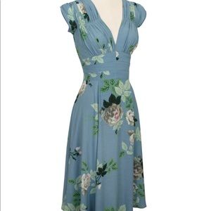 Trashy Diva 1940’s Dress French Blue Rose